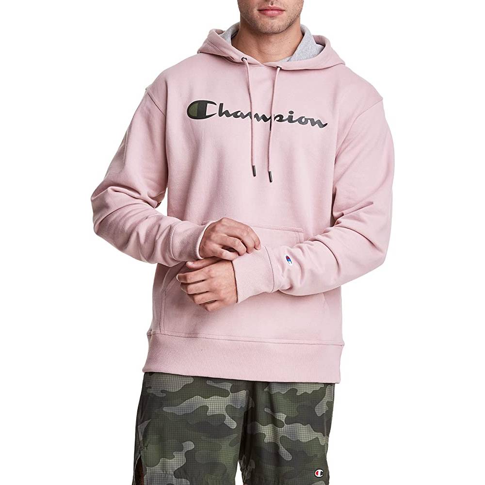 Champion Men's Pullover Hoodie, Powerblend Fleece Midweight Hooded Sweatshirt For Men, Best Hoodies for Men, Script | Multiple Colors and Size