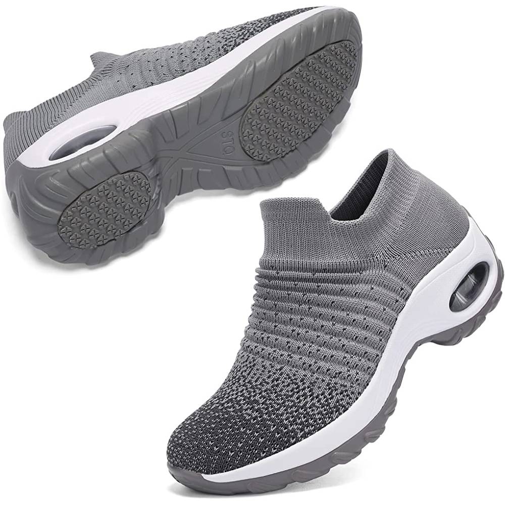 STQ Slip On Breathe Mesh Walking Shoes Women Fashion Sneakers Comfort Wedge Platform Loafers | Multiple Colors and Sizes - GM