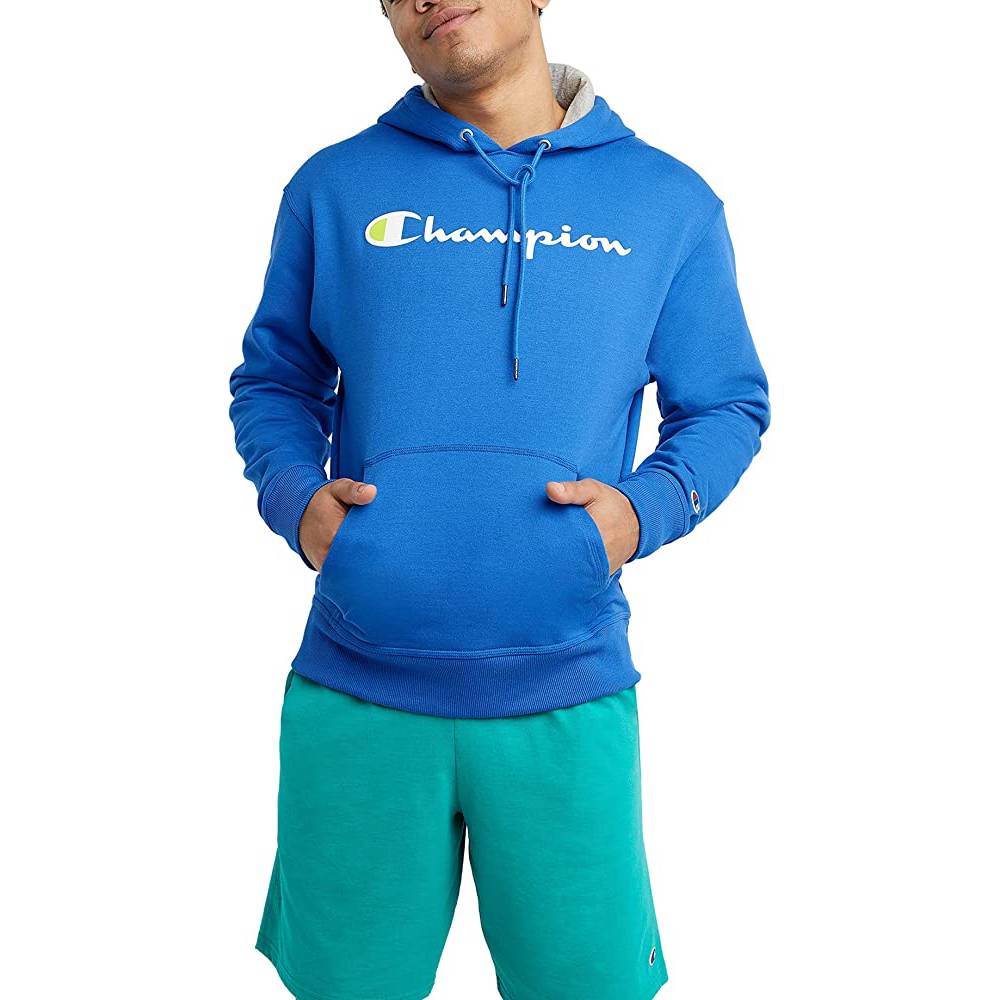 Champion Men's Pullover Hoodie, Powerblend Fleece Midweight Hooded Sweatshirt For Men, Best Hoodies for Men, Script | Multiple Colors and Size - BRRO