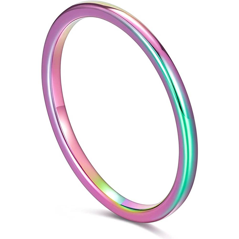 TRUMIUM 2mm 4mm 6mm 8mm Tungsten Wedding Band Ring for Men Women Gold/Rose Gold/Silver Domed High Polish Comfort Fit 4-15 | Multiple Colors and Sizes - TUR2MM