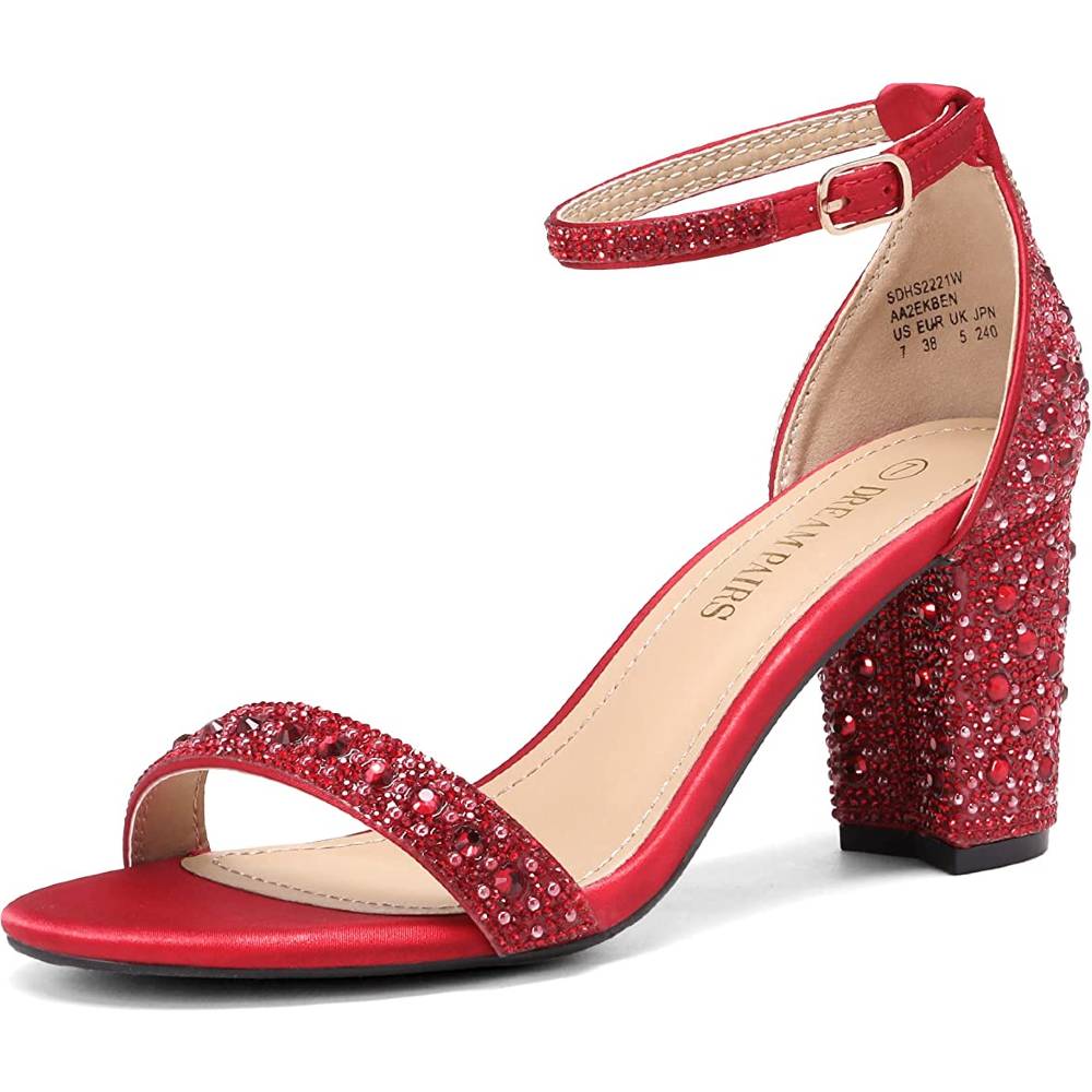 DREAM PAIRS Women's Chunk Low Heel Pump Sandals - RRH