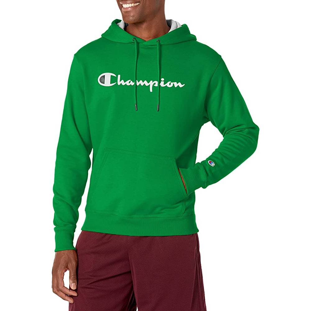 Champion Men's Pullover Hoodie, Powerblend Fleece Midweight Hooded Sweatshirt For Men, Best Hoodies for Men, Script | Multiple Colors and Size