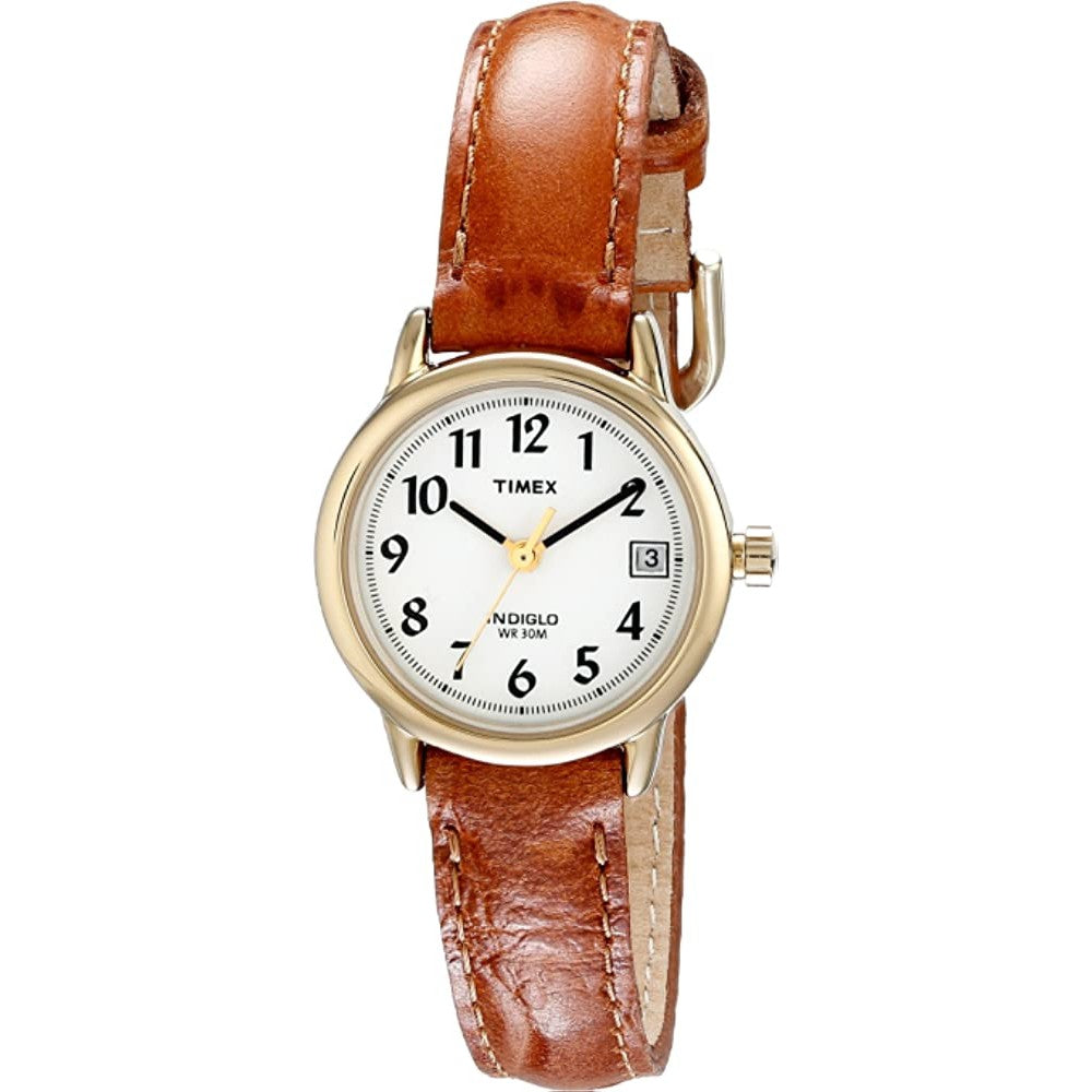 Timex Women's Indiglo Easy Reader Quartz Analog Leather Strap Watch with Date Feature - HBGT