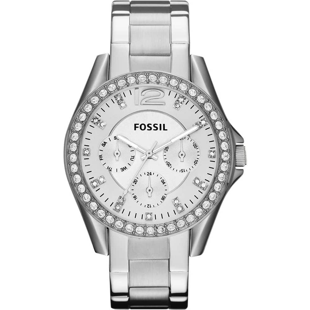 Fossil Women's Riley Stainless Steel Crystal-Accented Multifunction Quartz Watch - S