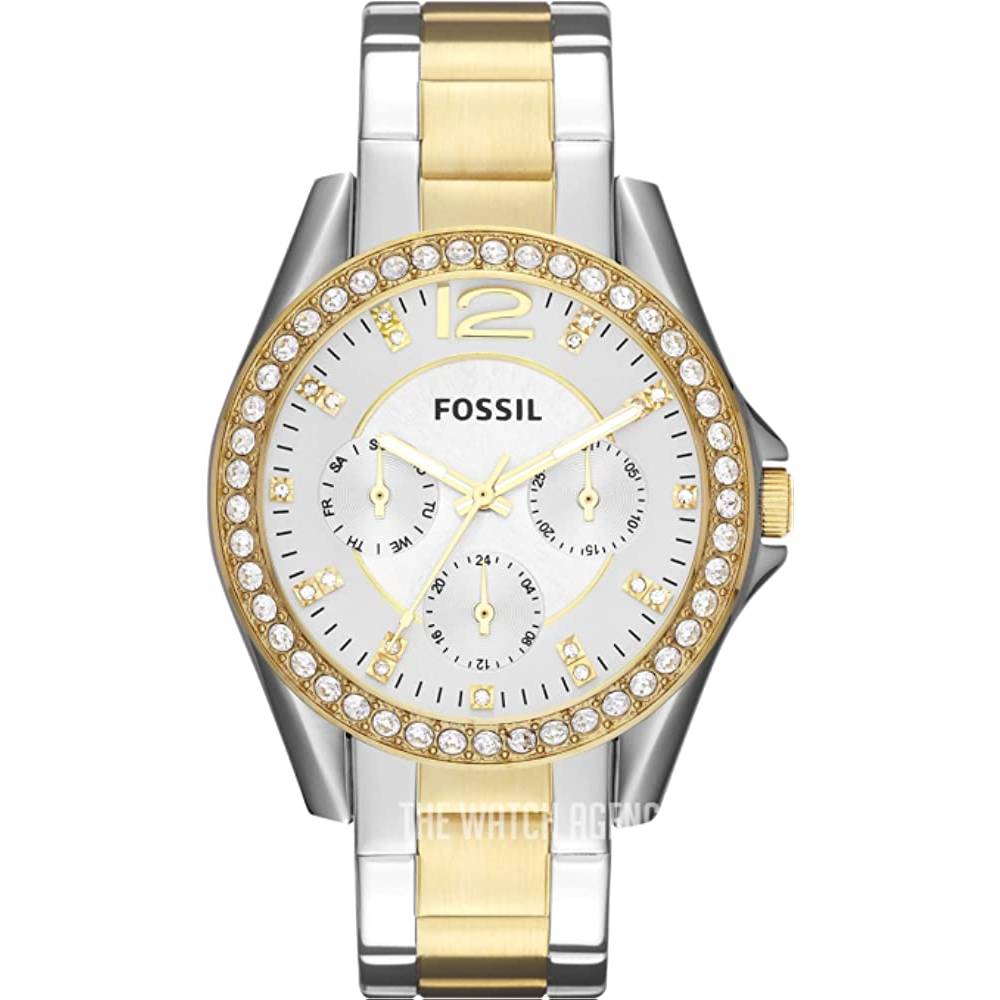 Fossil Women's Riley Stainless Steel Crystal-Accented Multifunction Quartz Watch - TTSG