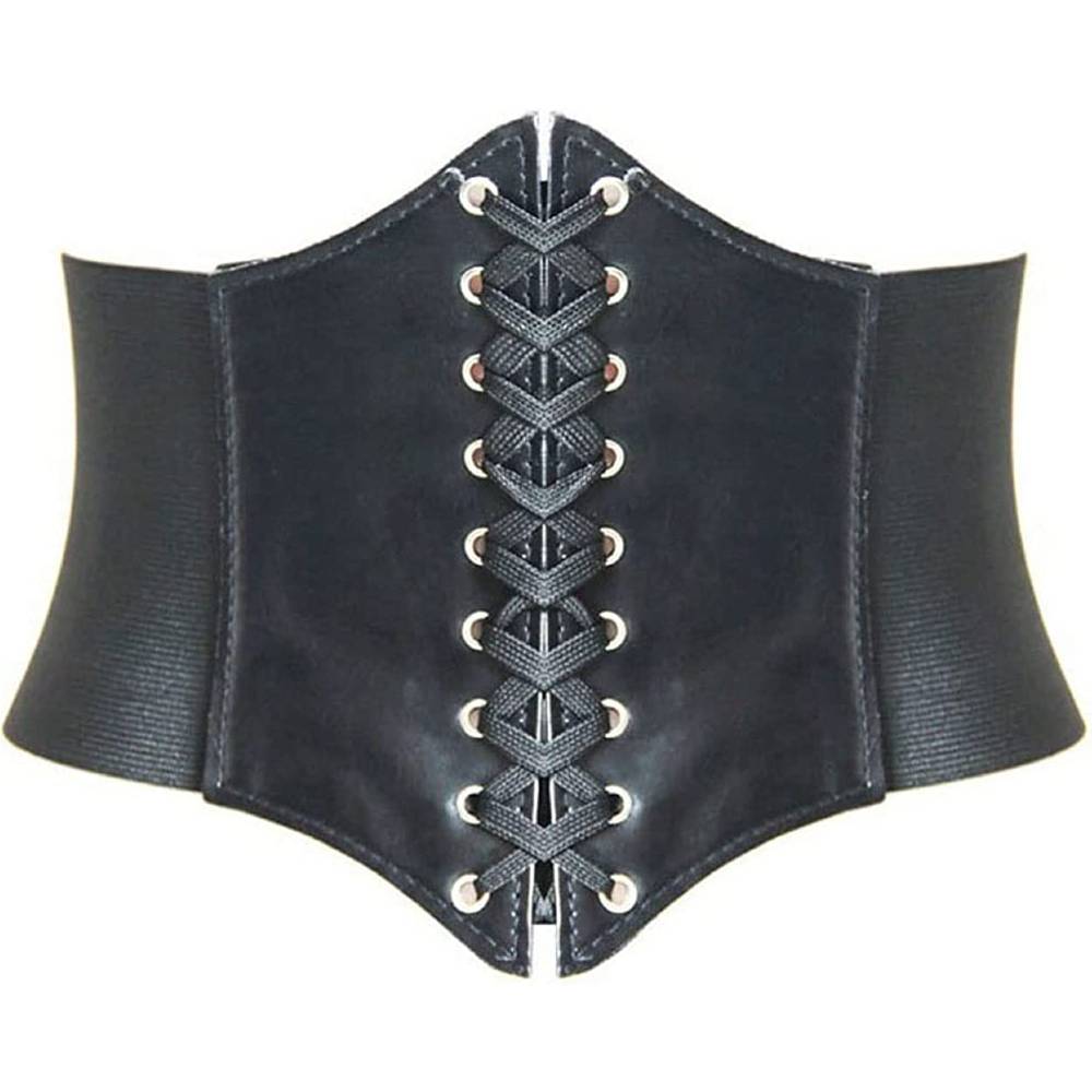 HANERDUN Lace-up Waspie Corset Belts for Women Elastic Waist Belt Tied Retro Wide Belt | Multiple Colors - SAB