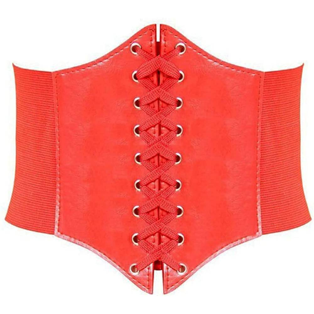 HANERDUN Lace-up Waspie Corset Belts for Women Elastic Waist Belt Tied Retro Wide Belt | Multiple Colors - SAR