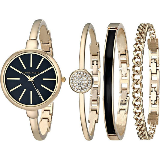 Anne Klein Women's Bangle Watch and Bracelet Set, AK/1470 - GB