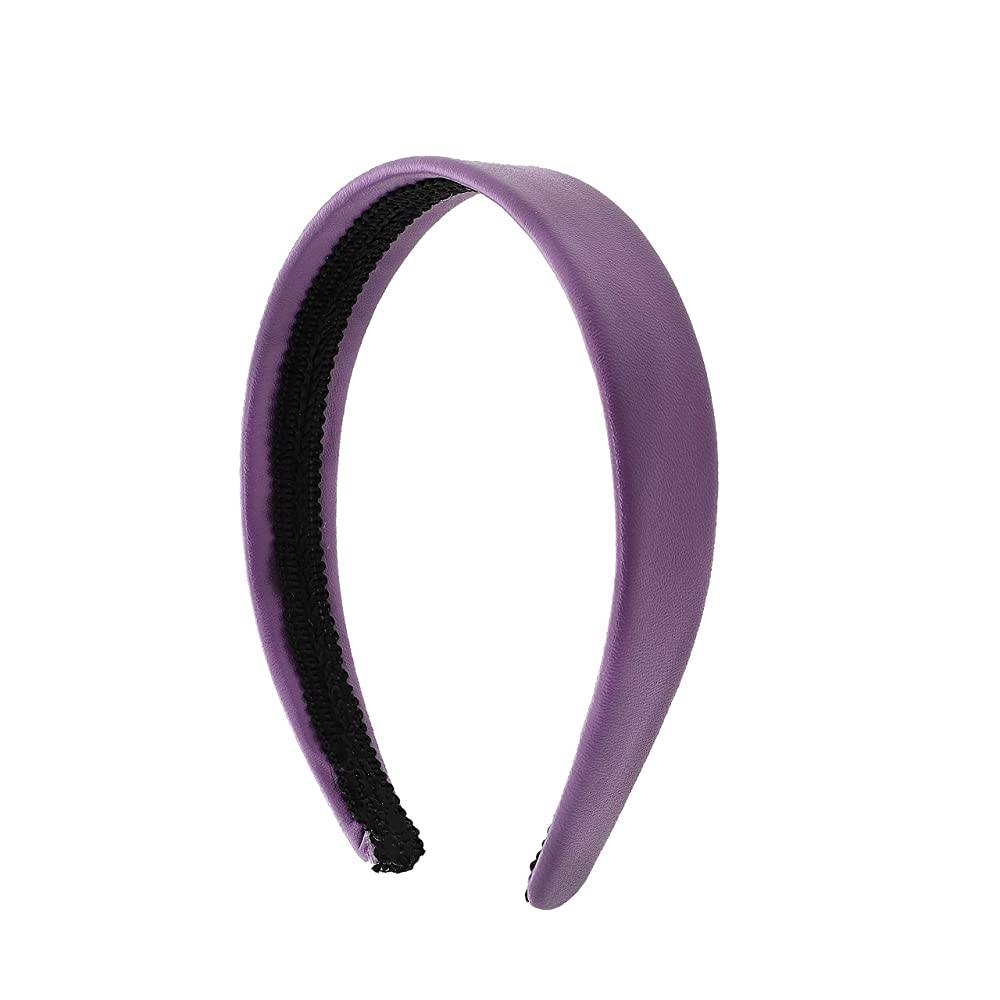 Light Purple 1 Inch Wide Leather Like Headband Solid Hair band for Women and Girls | Multiple Colors - PU