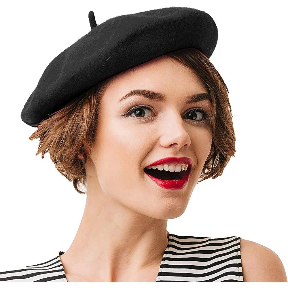Kangaroo Wool Beret Hat - French Hat- Size One Size | Multiple Colors - B