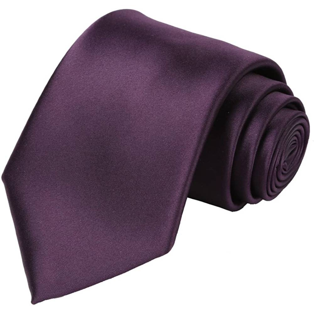 KissTies Solid Satin Tie Pure Color Necktie Mens Ties + Gift Box | Multiple Colors - PLPU