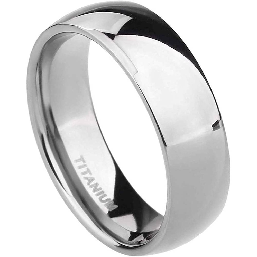 TIGRADE 2mm 4mm 6mm 8mm 10mm Titanium Ring Plain Dome High Polished Wedding Band Comfort Fit Size 3-15 | Multiple Colors and Sizes - S6MM