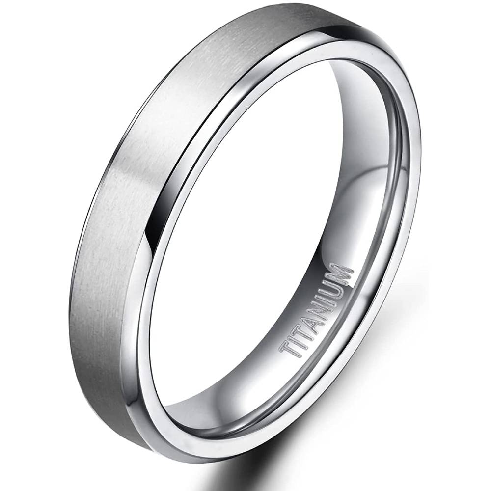 TIGRADE Titanium Rings 4MM 6MM 8MM 10MM Wedding Band in Comfort Fit Matte for Men Women Size 3-15 - 4MM