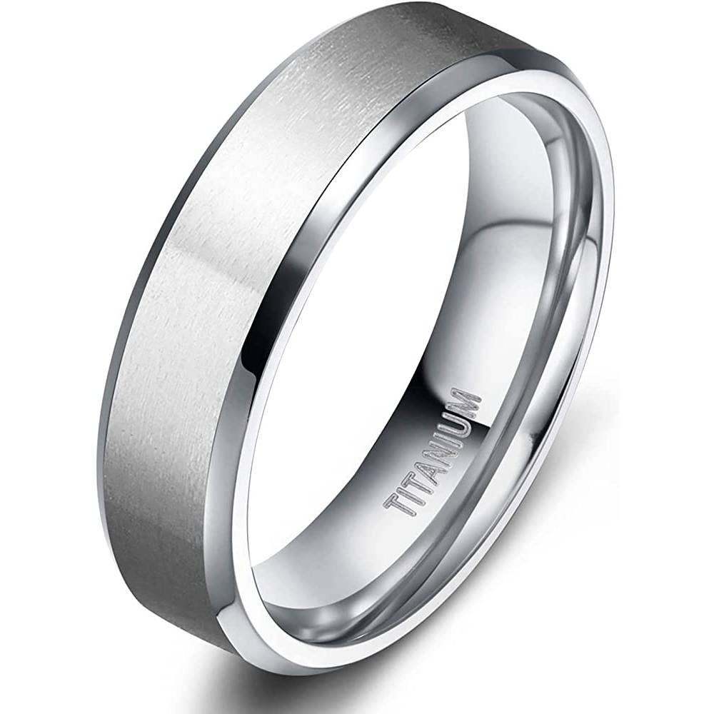 TIGRADE Titanium Rings 4MM 6MM 8MM 10MM Wedding Band in Comfort Fit Matte for Men Women Size 3-15 - 6MM