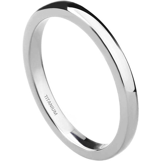 TIGRADE 2mm 4mm 6mm 8mm 10mm Titanium Ring Plain Dome High Polished Wedding Band Comfort Fit Size 3-15 | Multiple Colors and Sizes - S2MM
