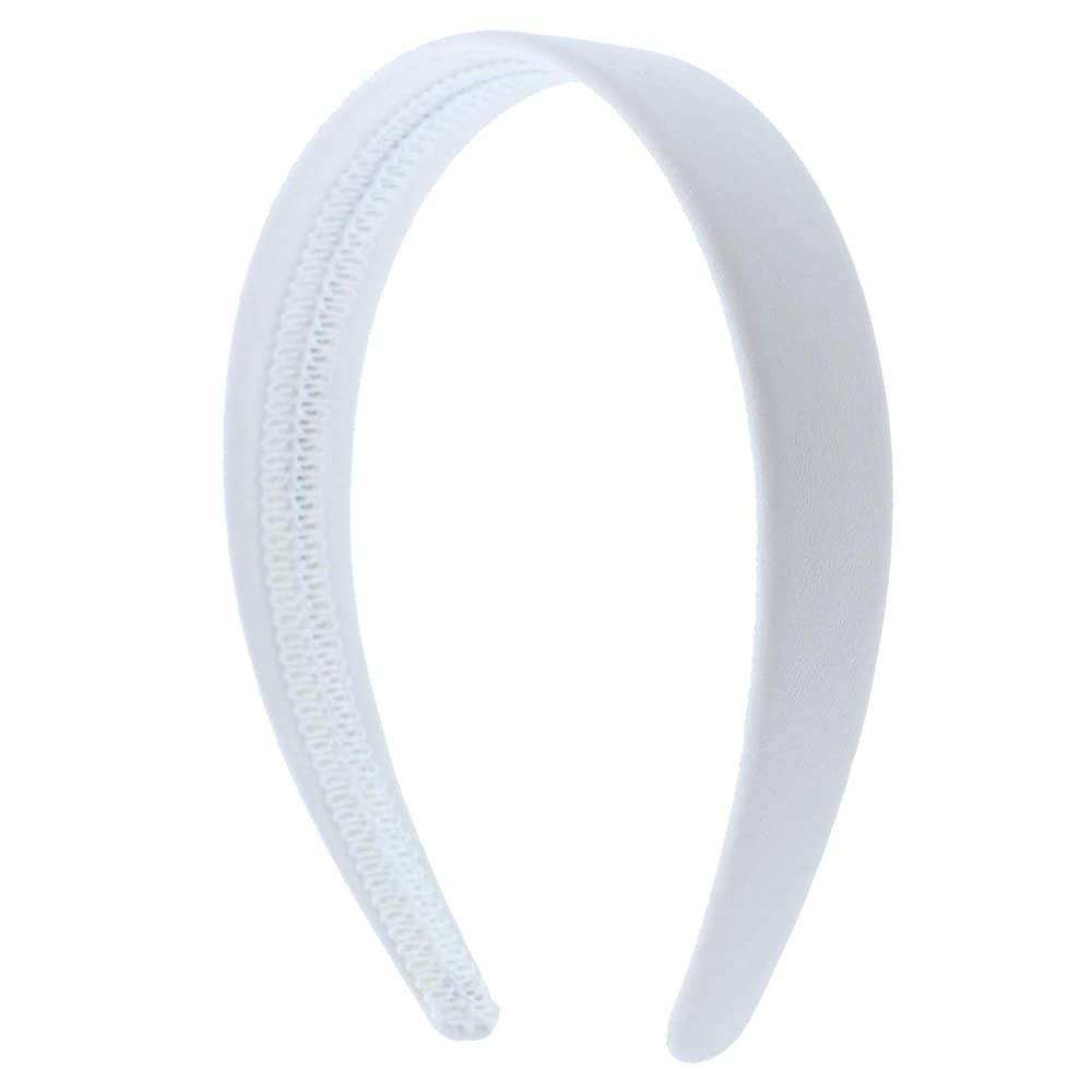 Light Purple 1 Inch Wide Leather Like Headband Solid Hair band for Women and Girls | Multiple Colors - WHI