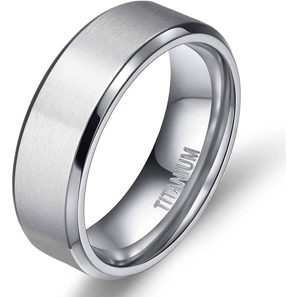 TIGRADE Titanium Rings 4MM 6MM 8MM 10MM Wedding Band in Comfort Fit Matte for Men Women Size 3-15 - 8MM