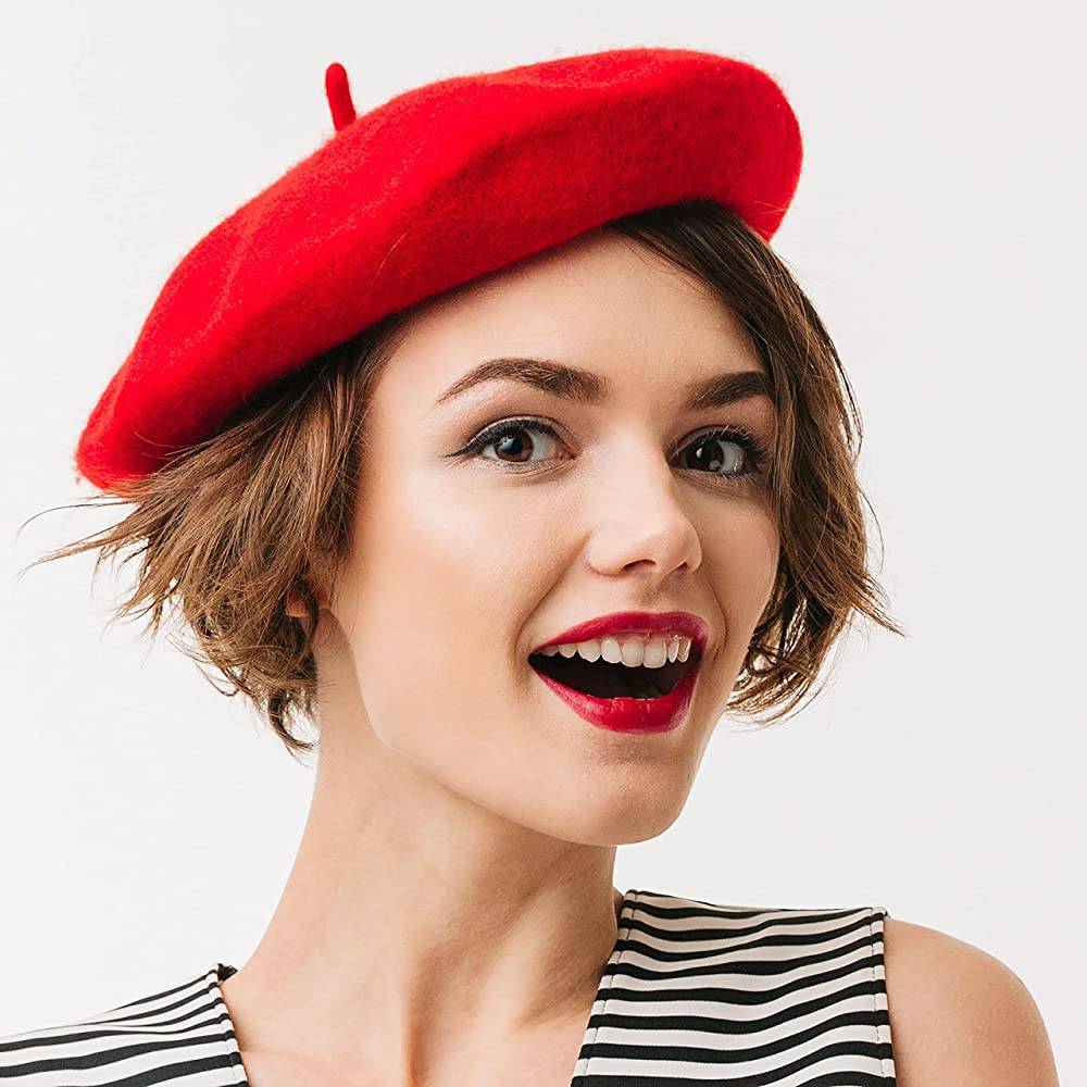 Kangaroo Wool Beret Hat - French Hat- Size One Size | Multiple Colors - R