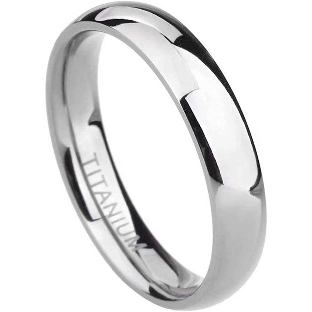 TIGRADE 2mm 4mm 6mm 8mm 10mm Titanium Ring Plain Dome High Polished Wedding Band Comfort Fit Size 3-15 | Multiple Colors and Sizes - S4MM