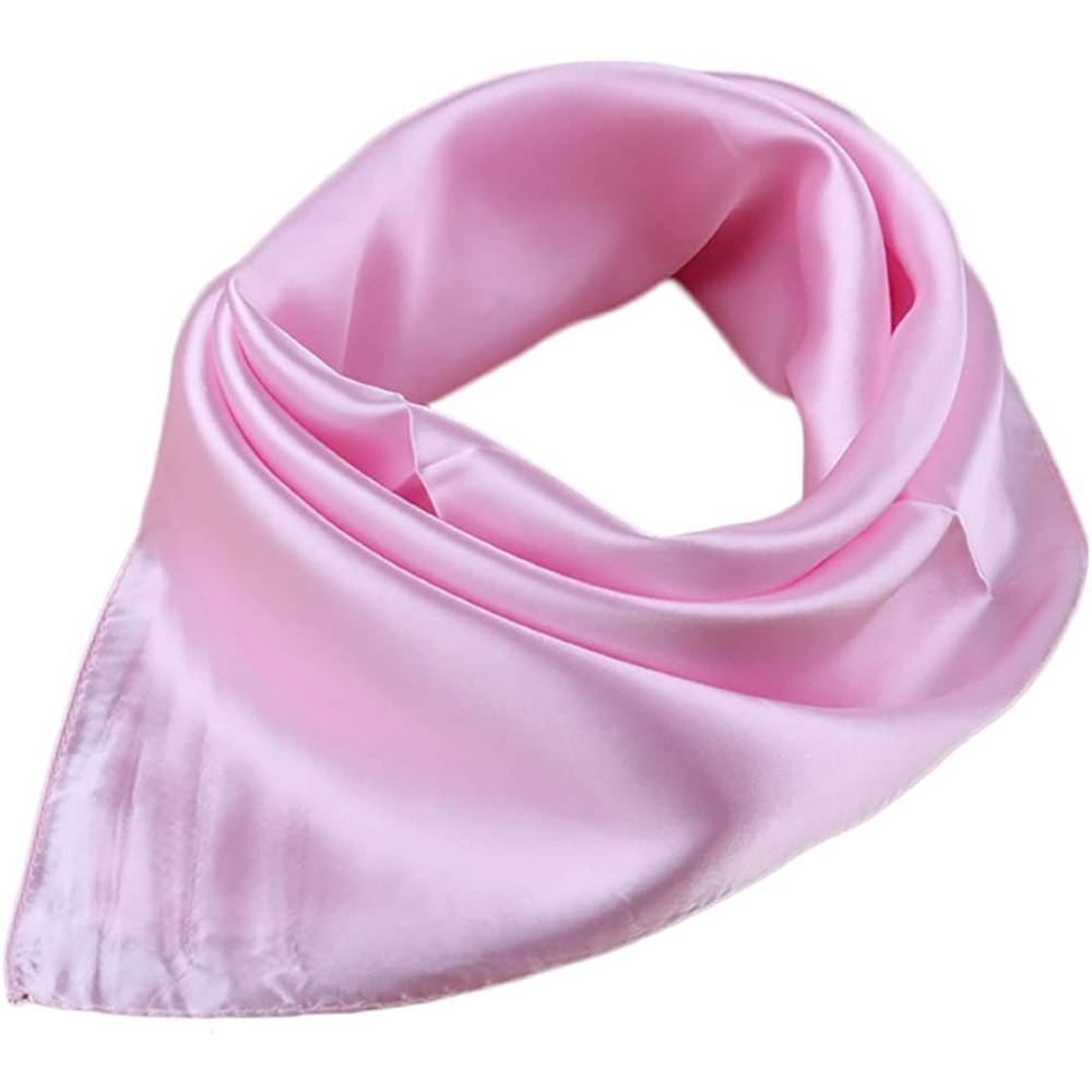 X&F Women's Solid Stain Charmeuse Neckerchief Square Scarf 23" 23" | Multiple Colors - PK