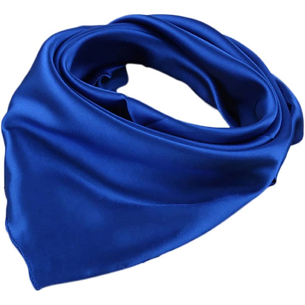 X&F Women's Solid Stain Charmeuse Neckerchief Square Scarf 23" 23" | Multiple Colors - RBL