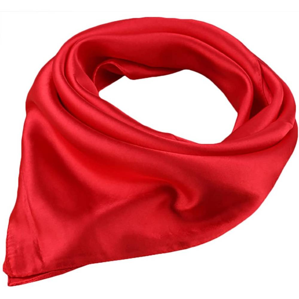 X&F Women's Solid Stain Charmeuse Neckerchief Square Scarf 23" 23" | Multiple Colors - RE