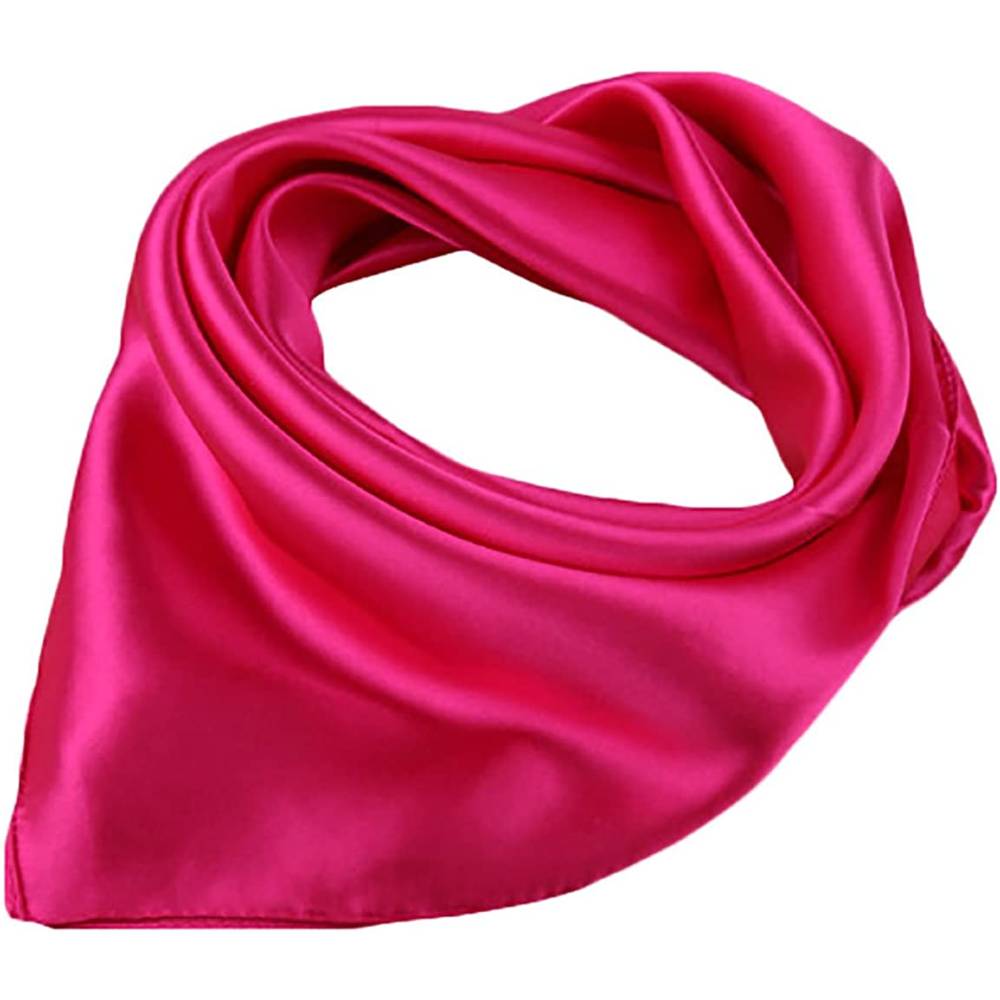 X&F Women's Solid Stain Charmeuse Neckerchief Square Scarf 23" 23" | Multiple Colors - PL