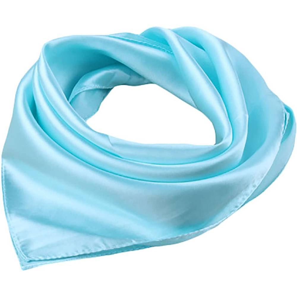 X&F Women's Solid Stain Charmeuse Neckerchief Square Scarf 23" 23" | Multiple Colors - LBL
