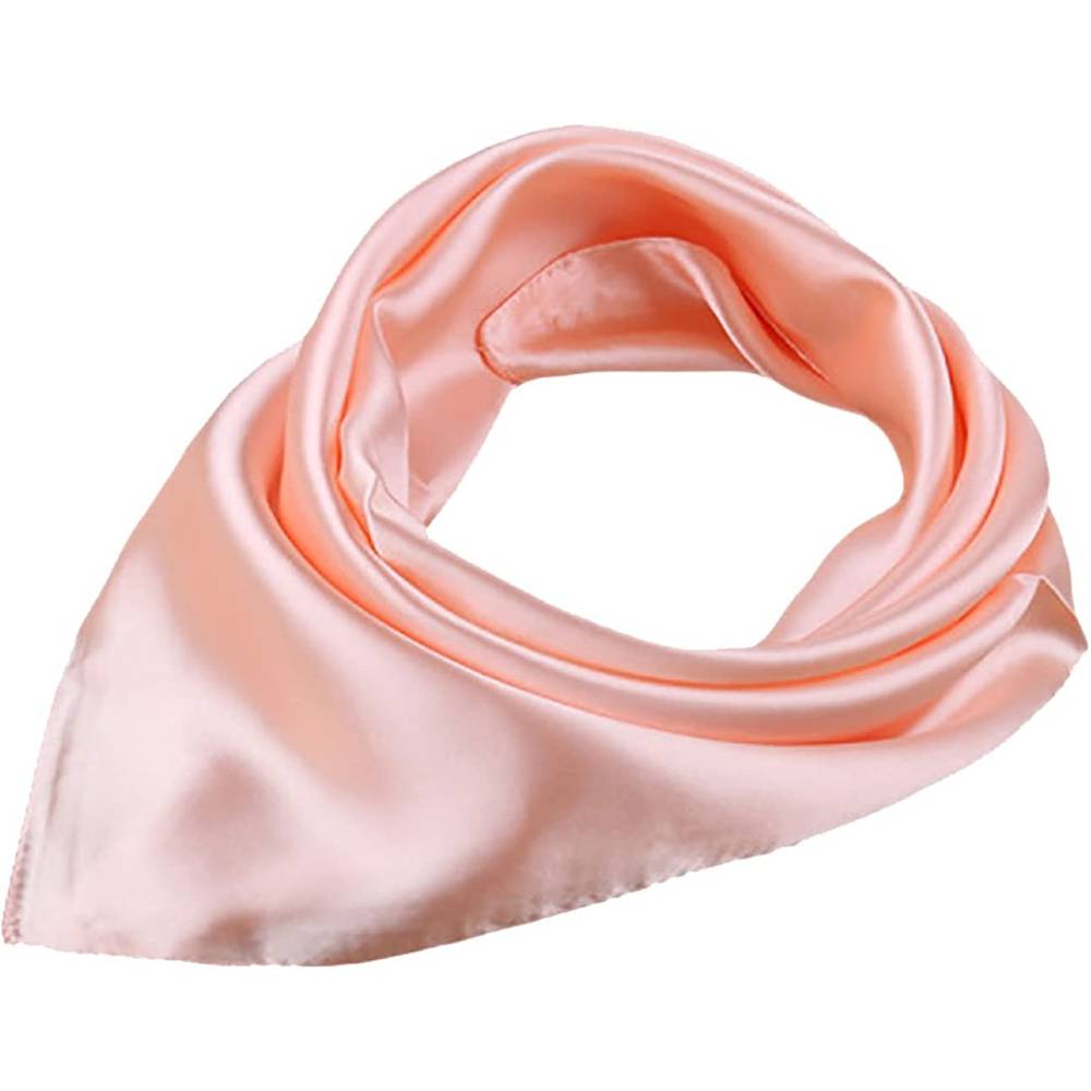 X&F Women's Solid Stain Charmeuse Neckerchief Square Scarf 23" 23" | Multiple Colors - ORPK