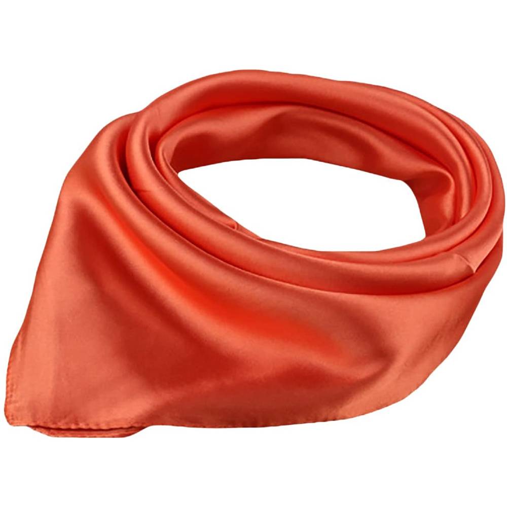 X&F Women's Solid Stain Charmeuse Neckerchief Square Scarf 23" 23" | Multiple Colors - OR