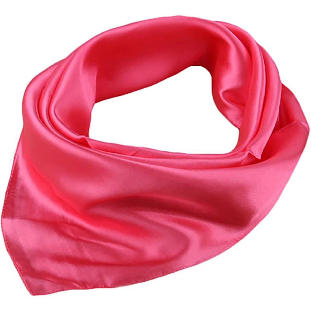 X&F Women's Solid Stain Charmeuse Neckerchief Square Scarf 23" 23" | Multiple Colors - WRE