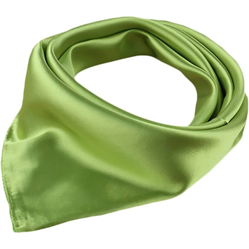 X&F Women's Solid Stain Charmeuse Neckerchief Square Scarf 23" 23" | Multiple Colors - G