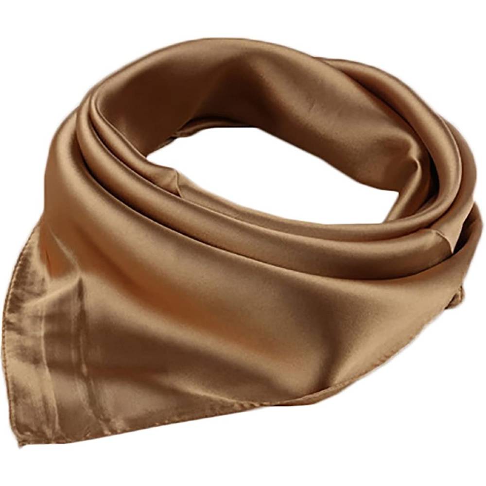 X&F Women's Solid Stain Charmeuse Neckerchief Square Scarf 23" 23" | Multiple Colors - CF