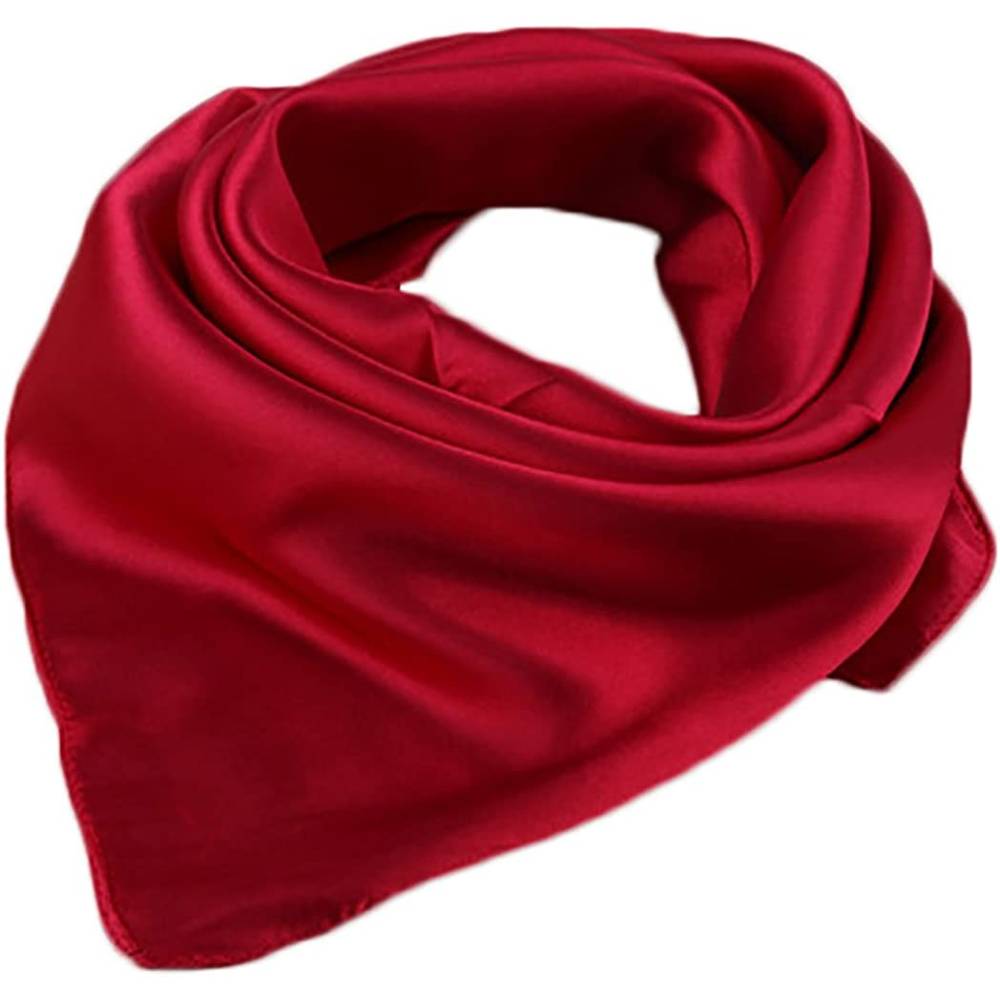 X&F Women's Solid Stain Charmeuse Neckerchief Square Scarf 23" 23" | Multiple Colors - WIR
