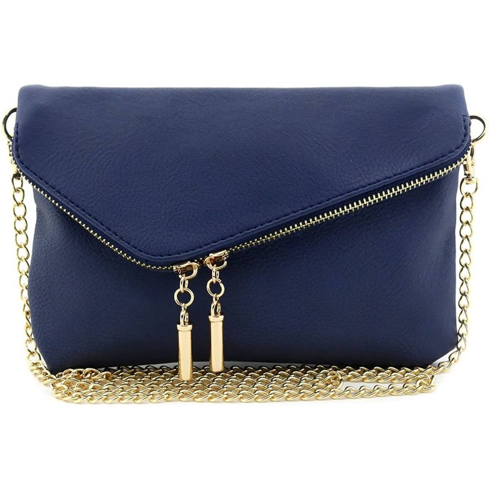 Envelope Wristlet Clutch Crossbody Bag with Chain Strap - NY