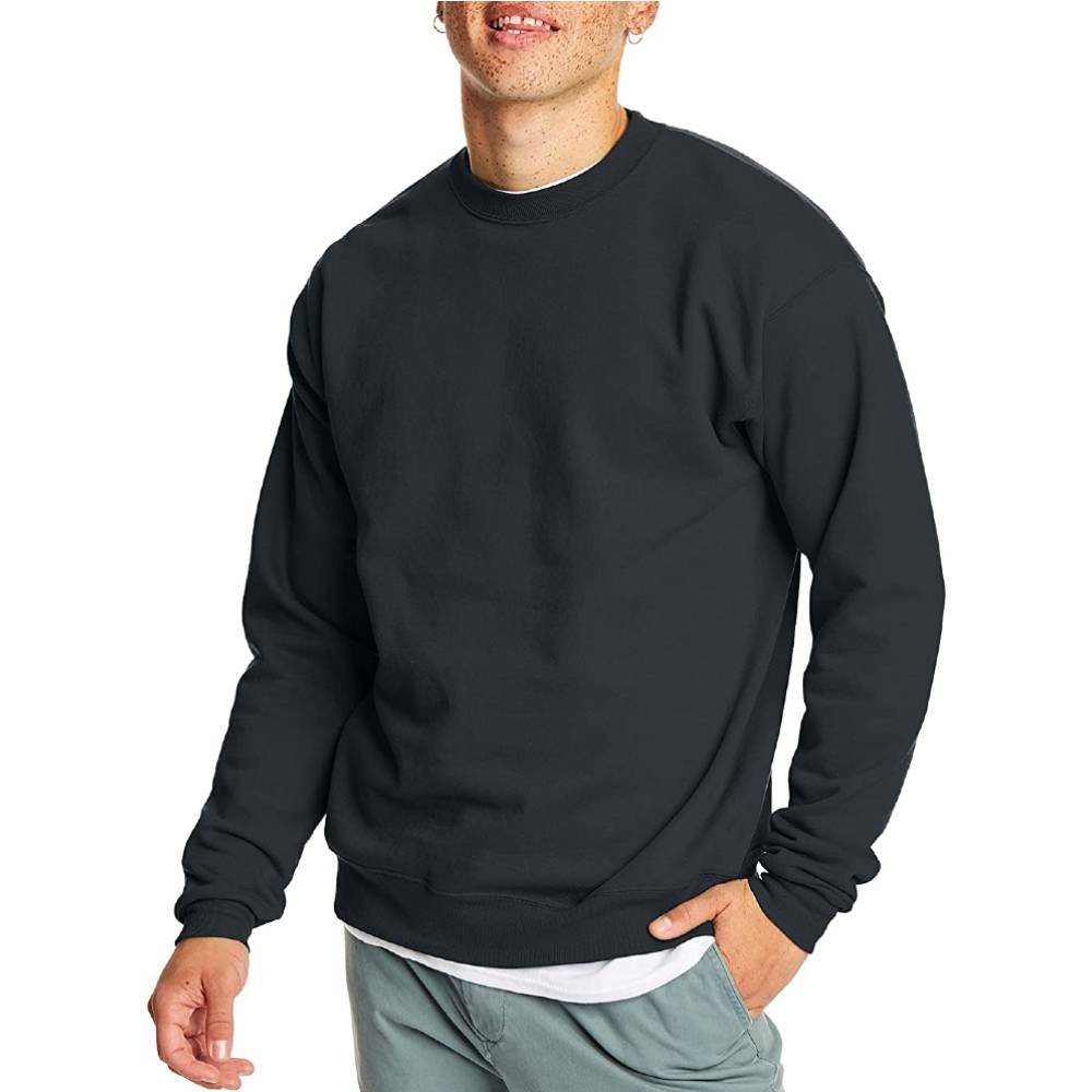 Hanes Men's Sweatshirt, EcoSmart Fleece Crewneck Sweatshirt, Cotton-Blend Fleece Sweatshirt, Plush Fleece Pullover Sweatshirt - B
