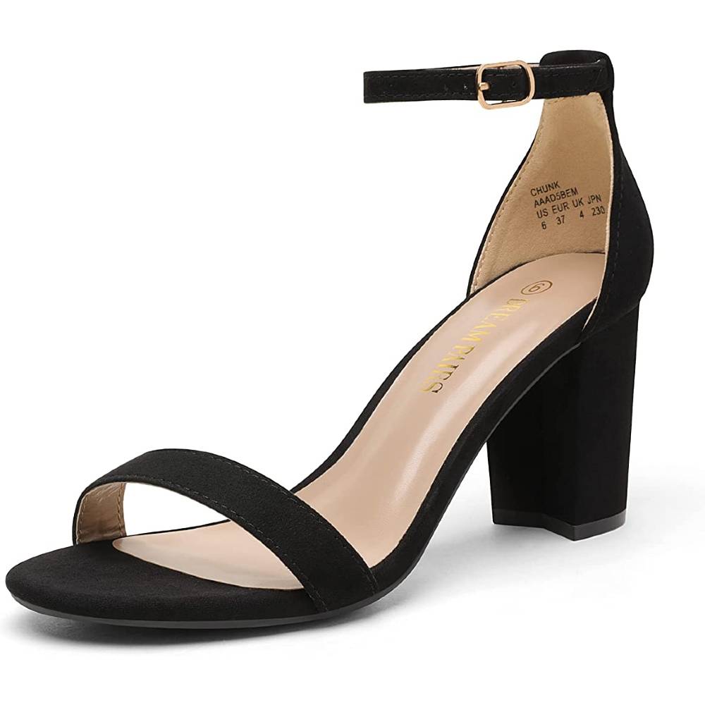 DREAM PAIRS Women's Chunk Low Heel Pump Sandals - BS