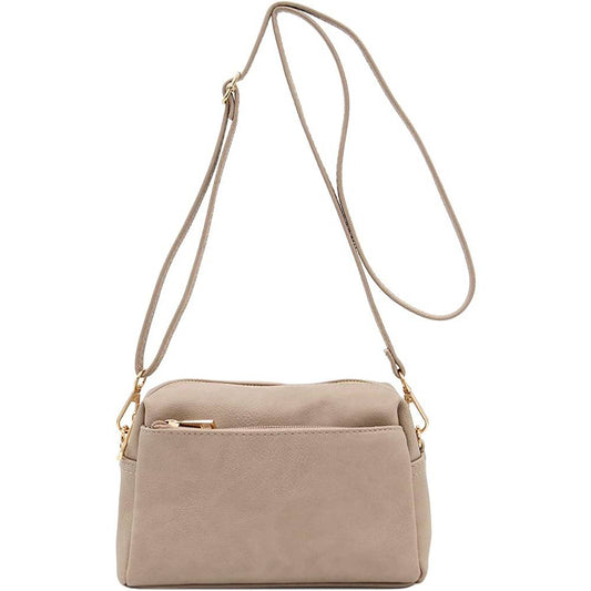 Triple Zip Small Crossbody Bag - BB