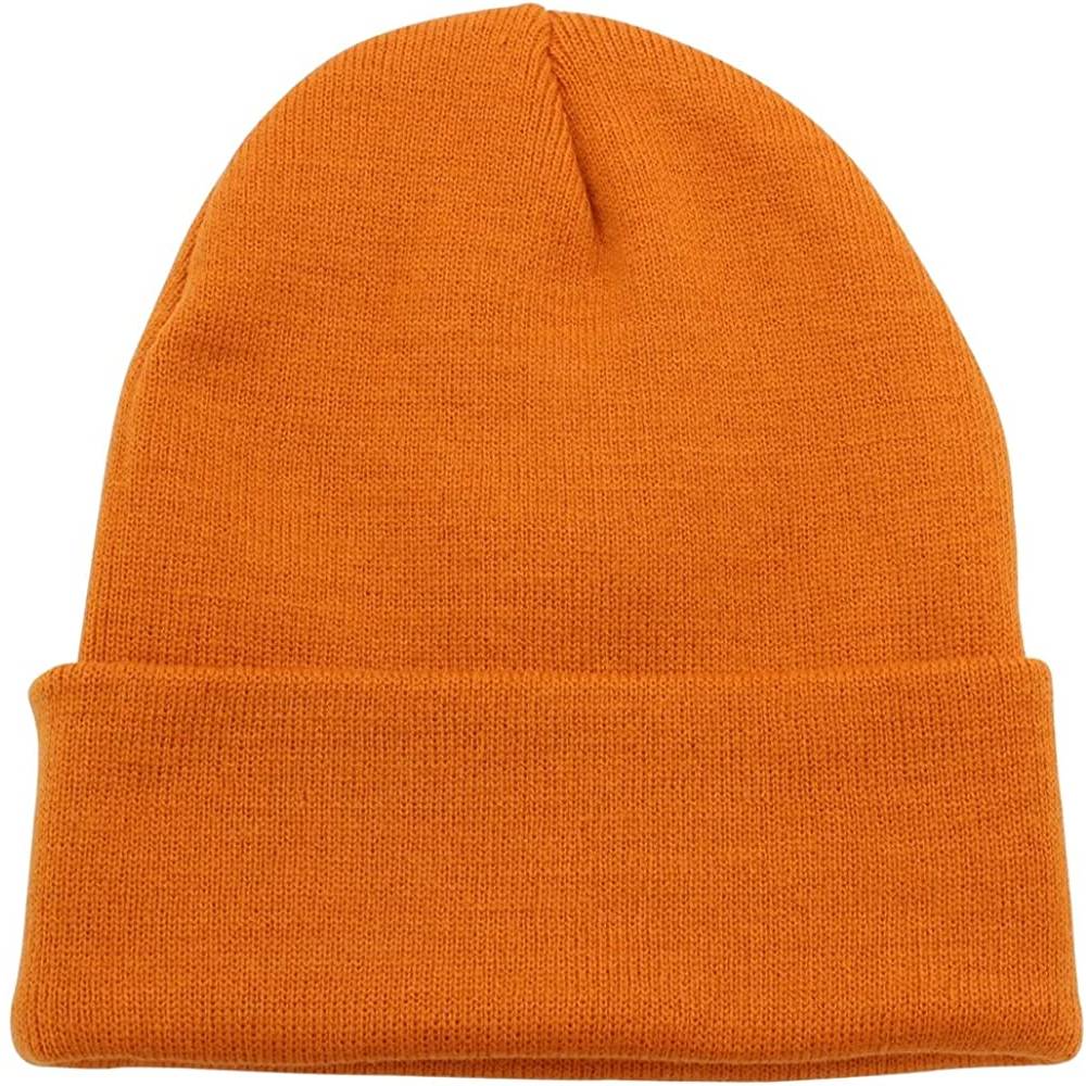 Top Level Beanie Men Women - Unisex Cuffed Plain Skull Knit Hat Cap | Multiple Colors - TO