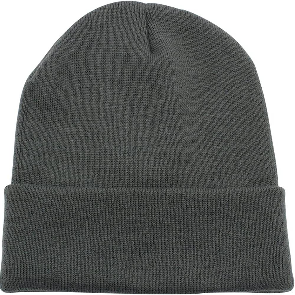 Top Level Beanie Men Women - Unisex Cuffed Plain Skull Knit Hat Cap | Multiple Colors - DGR