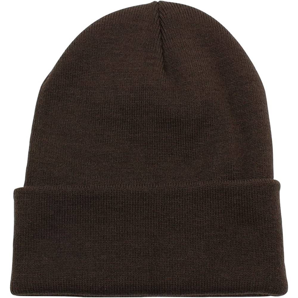 Top Level Beanie Men Women - Unisex Cuffed Plain Skull Knit Hat Cap | Multiple Colors - DB