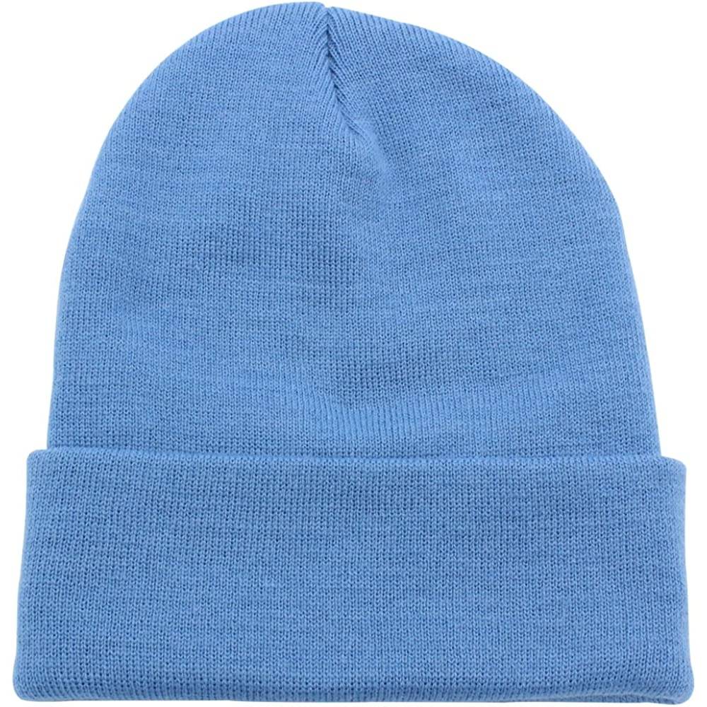 Top Level Beanie Men Women - Unisex Cuffed Plain Skull Knit Hat Cap | Multiple Colors - SBL