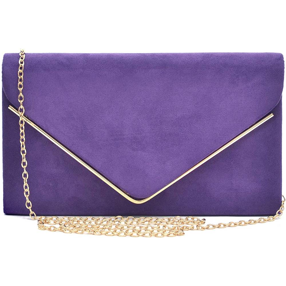 Dasein Women Faux Suede Evening Clutch Bags Formal Party Clutches Wedding Purses Cocktail Prom Clutches | Multiple Colors - PU