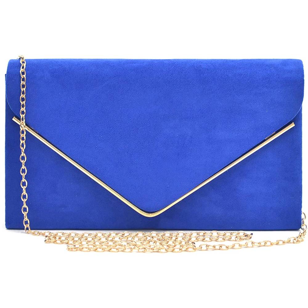 Dasein Women Faux Suede Evening Clutch Bags Formal Party Clutches Wedding Purses Cocktail Prom Clutches | Multiple Colors - BL