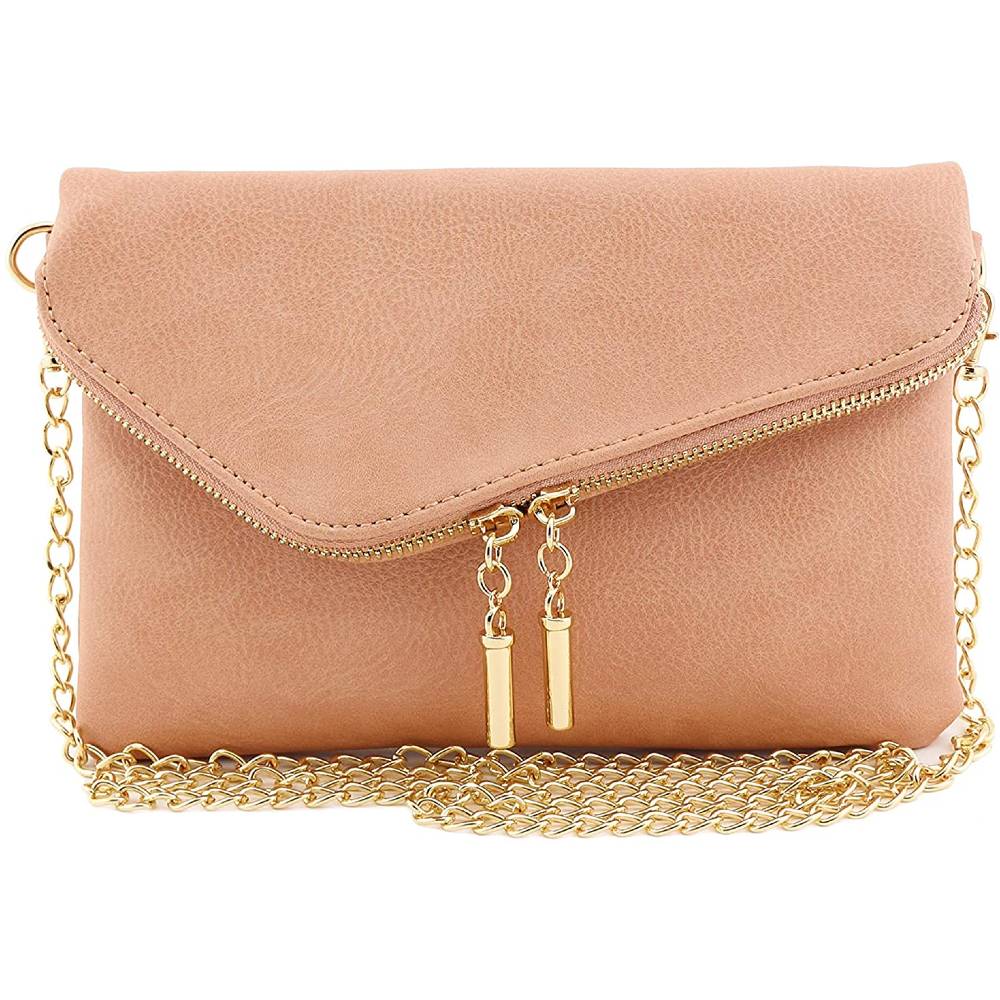 Envelope Wristlet Clutch Crossbody Bag with Chain Strap - RPK