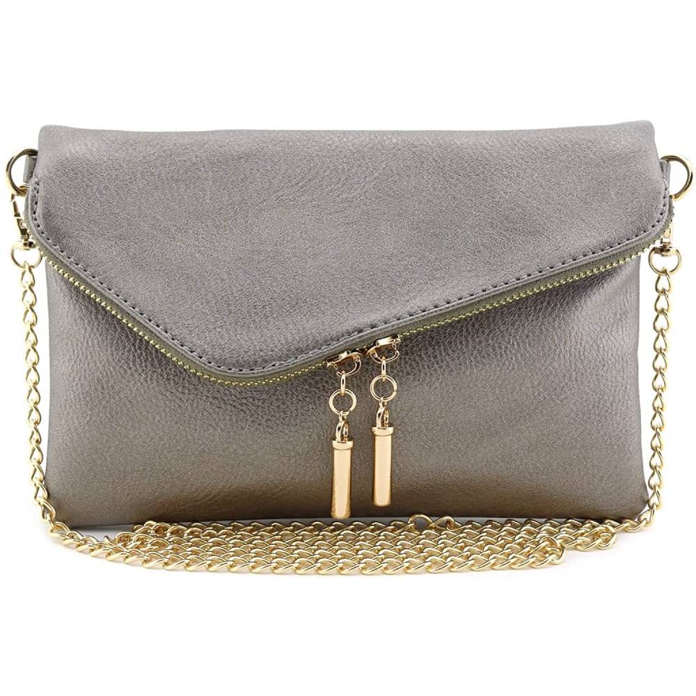 Envelope Wristlet Clutch Crossbody Bag with Chain Strap - LPE
