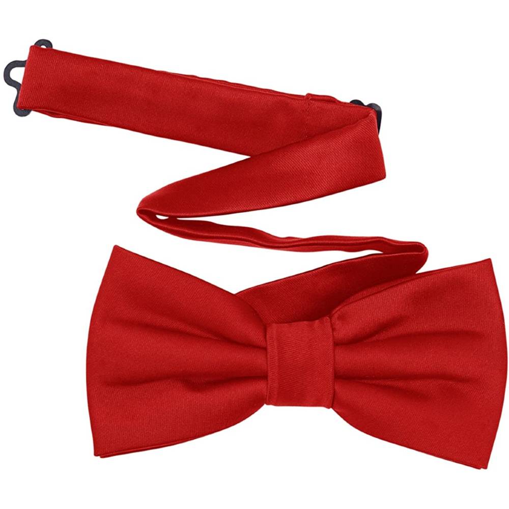 TINYHI Men's Pre-Tied Satin Formal Tuxedo Bowtie Adjustable Length Satin Bow Tie | Multiple Colors - R