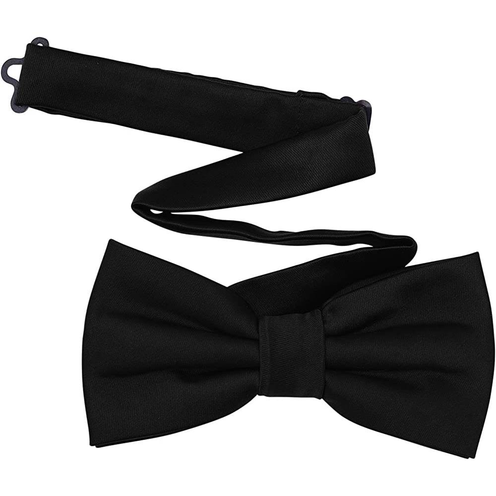 TINYHI Men's Pre-Tied Satin Formal Tuxedo Bowtie Adjustable Length Satin Bow Tie | Multiple Colors - BB
