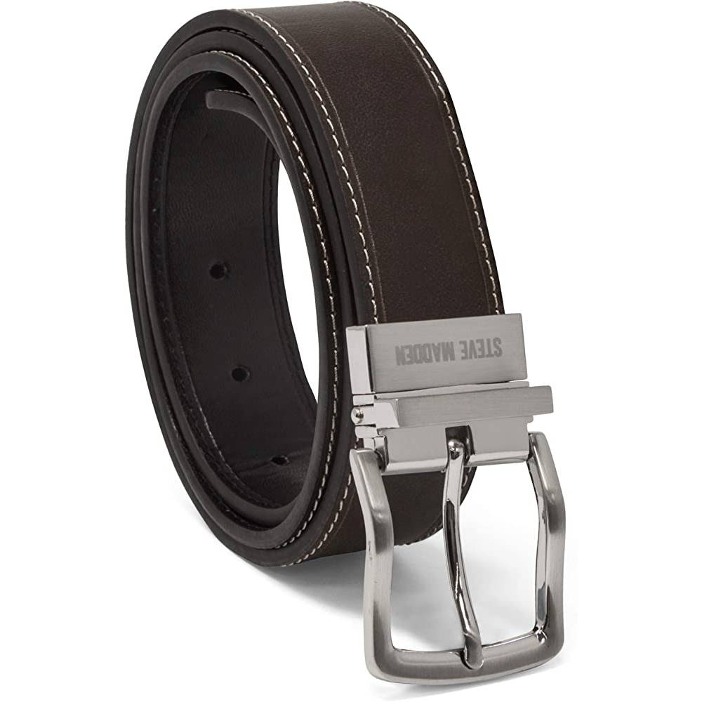 Steve Madden Men's Dress Casual Every Day Leather Belt | Multiple Colors - BRBO