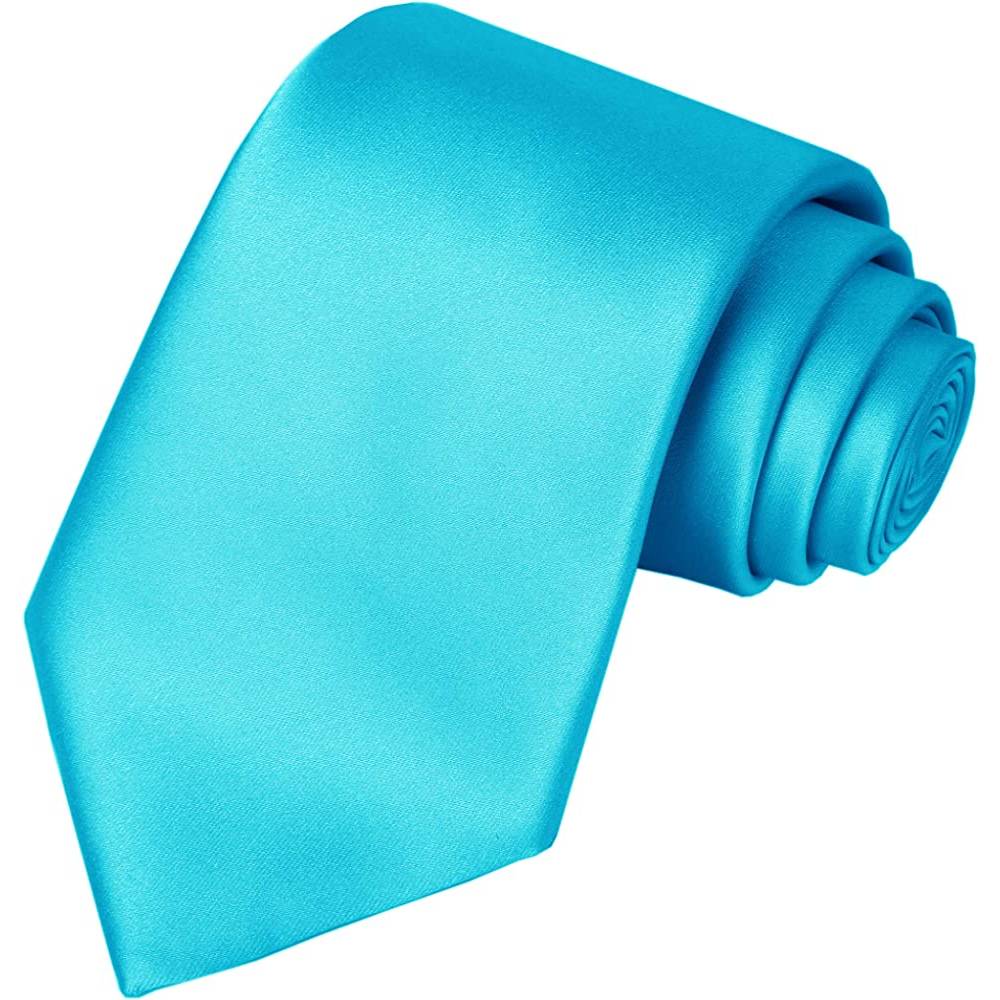 KissTies Solid Satin Tie Pure Color Necktie Mens Ties + Gift Box | Multiple Colors - TUBL